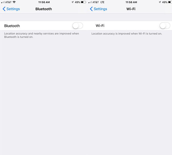 Как действительно отключить Wi-Fi и Bluetooth в iOS 11 WiFi Bluetooth