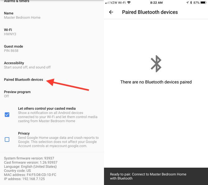Как настроить и использовать свой Google Home Google Home Pairing Bluetooth 1