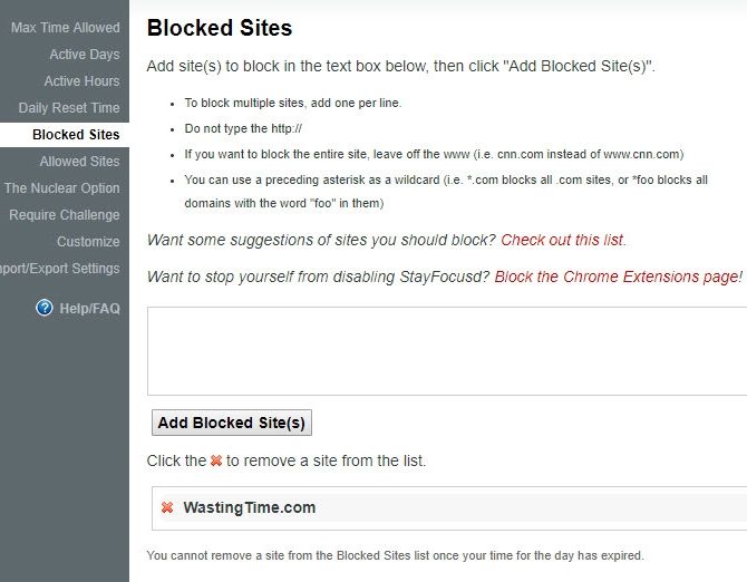 как заблокировать сайты на хроме