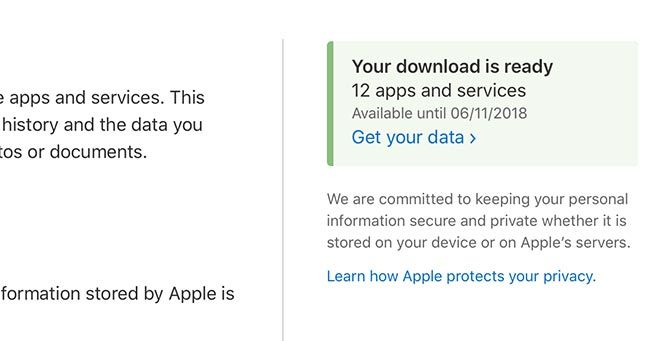 Конфиденциальность Apple Получите ваши данные