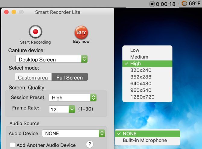Smart Recorder Lite Новый экран записи и параметры