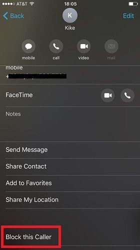 Как заблокировать номер телефона на вашем iPhone ios номер блока facetime 280x500