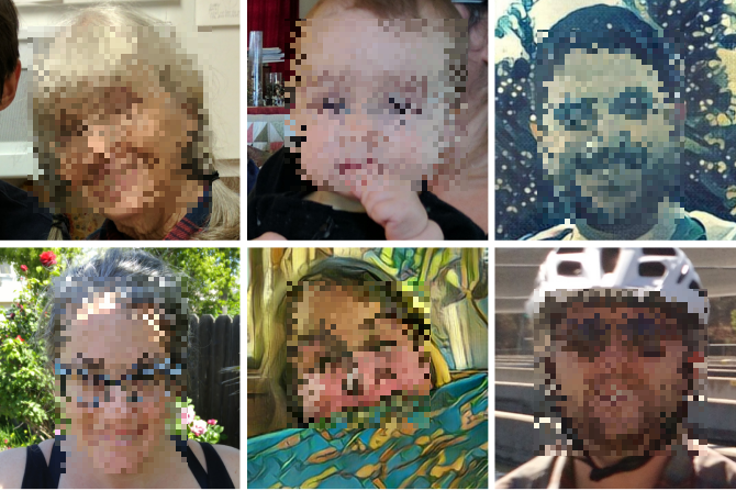 Google распознавания лиц пикселей