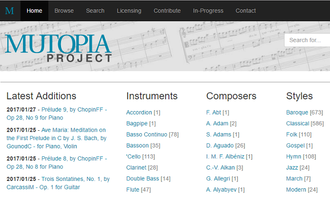 Лучшие 7 сайтов для поиска и распечатки бесплатных нотных записей mutopia project 670x413