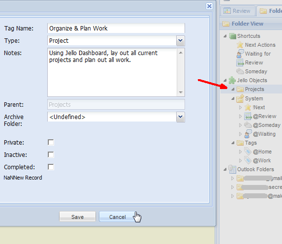 Превратите Microsoft Outlook в органайзер GTD с помощью Jello Dashboard