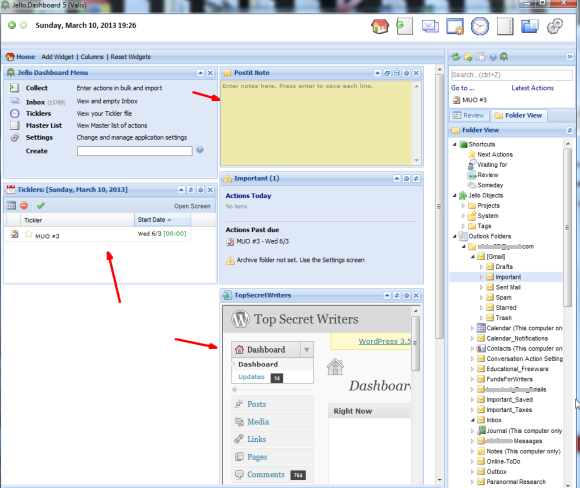 Превратите Microsoft Outlook в органайзер GTD с помощью Jello Dashboard