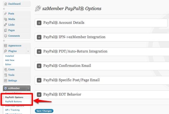 Как создать сайт только для подписчиков, используя WordPress 07 s2Member PayPal Options