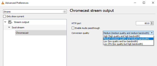Как для потокового видео из VLC в Chromecast muo entertaiment vlc3 меню Chromecast преобразования 1