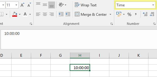 время в формате Excel