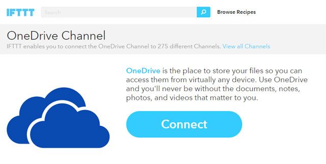Канал OneDrive IFTTT