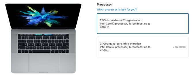 Параметры MacBook Pro