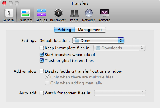 Как удаленно запустить торрент-загрузку по электронной почте [Mac] настройки передачи