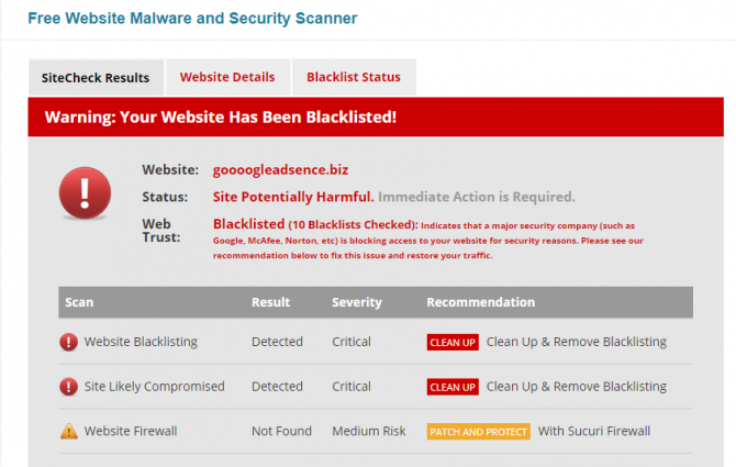 sucuri sitecheck - были ли мои онлайн-аккаунты взломаны?