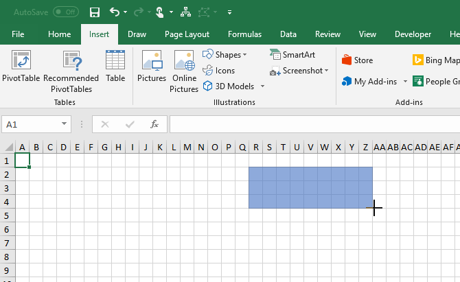 Нарисуйте фигуру на сетке в Excel