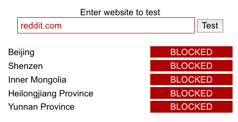 веб-сайты заблокированы в Китае