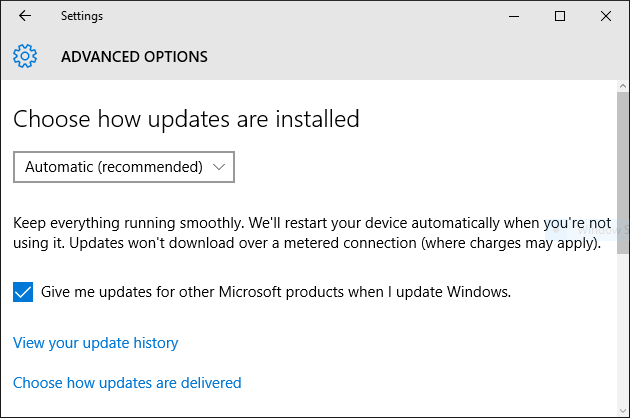 Windows 10 выбрать, как устанавливаются обновления
