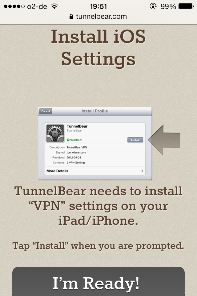 Настройте VPN на своем iPhone за считанные минуты с Tunnelbear tunnelbear4