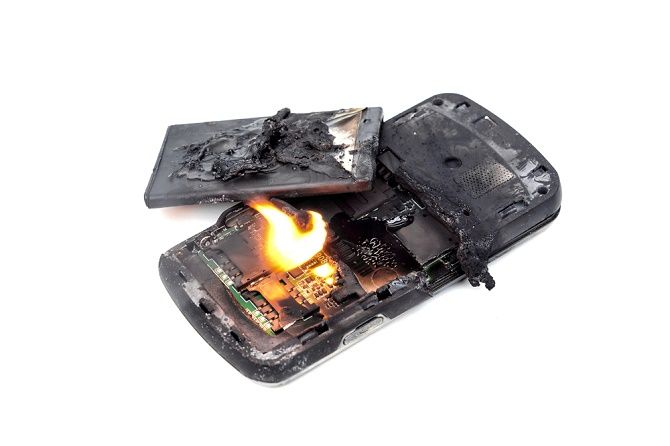 Сгоревший смартфон