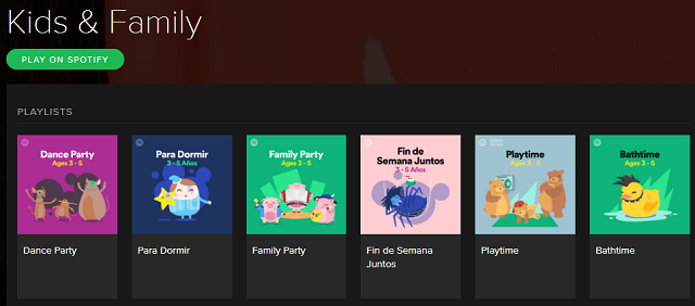 Spotify для детей и семьи
