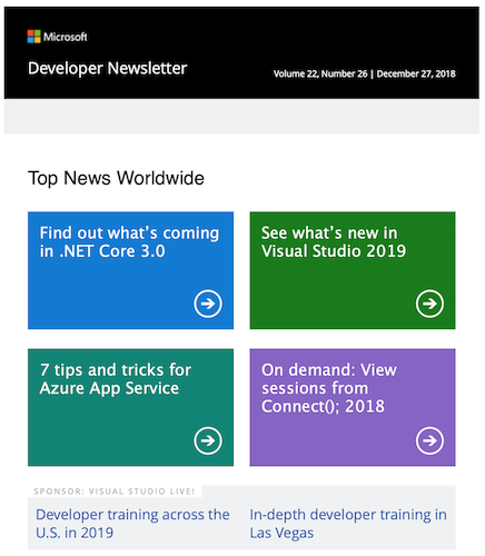 Microsoft Development Newsletter