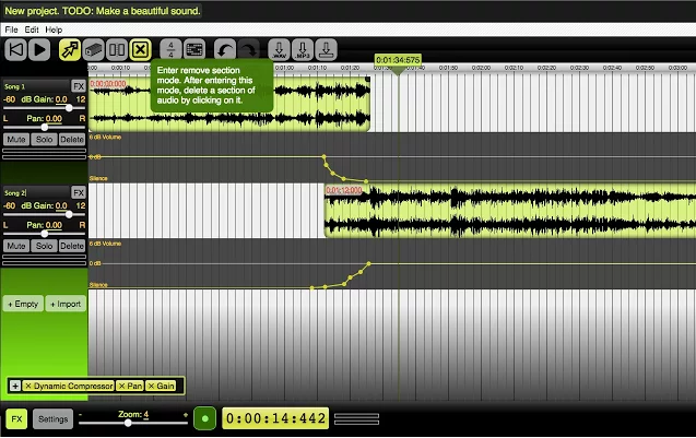 Chromebook красивый аудио редактор