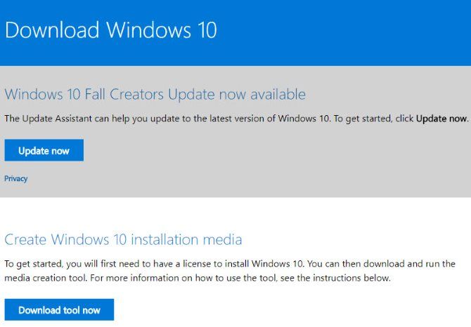 Загрузите Windows 10 от Microsoft