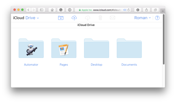 Как использовать iCloud Drive в macOS Sierra - веб-сайт iCloud