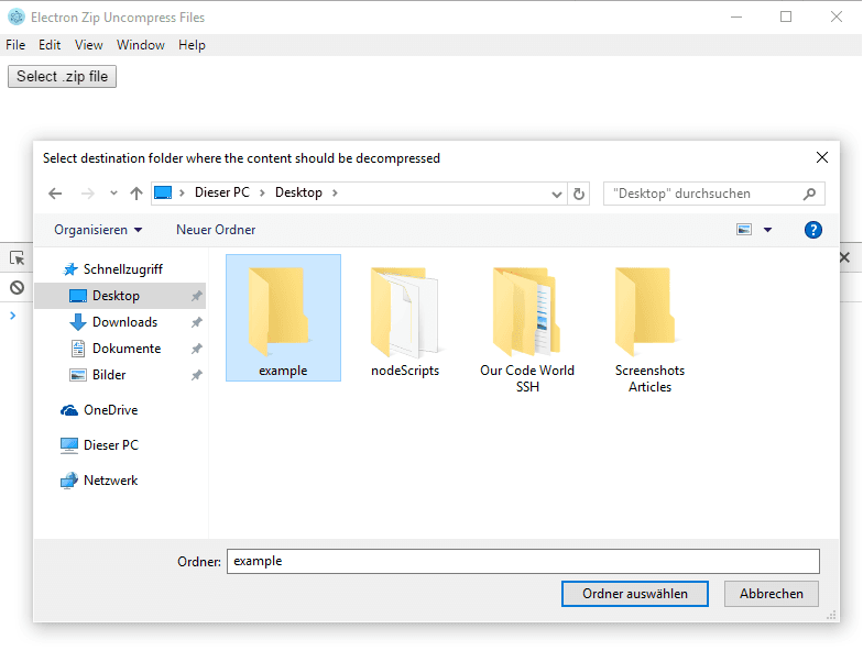 Выберите браузер для распаковки .zip файла