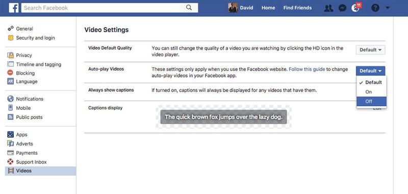 Как остановить автоматическое воспроизведение видео на Mac: Facebook