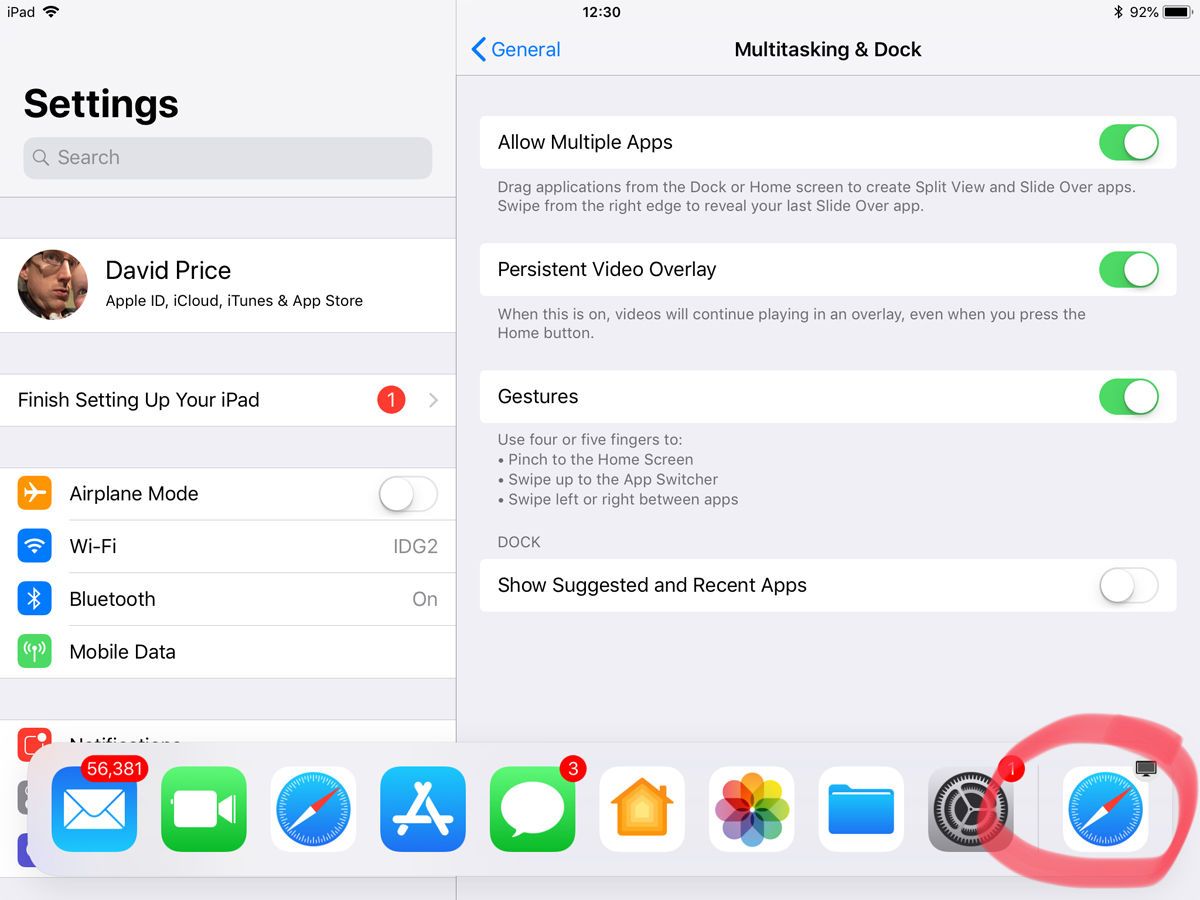 Как остановить добавление предлагаемых приложений в док-станцию ​​iPad для iOS: Handoff