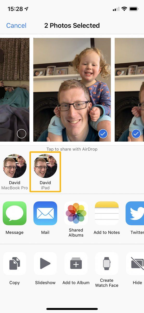 Как перенести фотографии с iPhone на iPad: AirDrop
