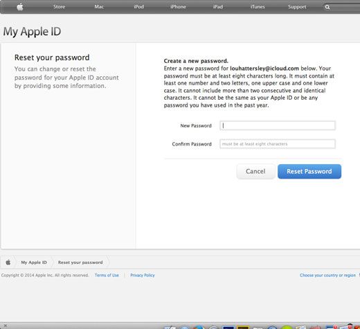 Apple ID Сбросить ваш пароль