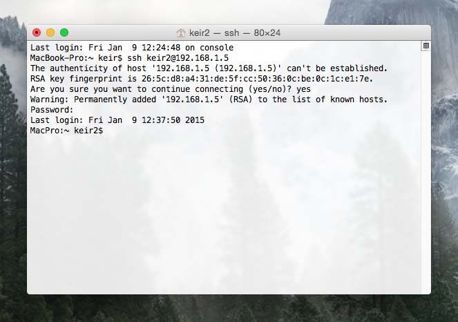 SSH позволяет получить доступ к командной строке удаленного Mac