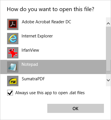 Как преобразовать файл DAT в файл Word Doc Open DAT