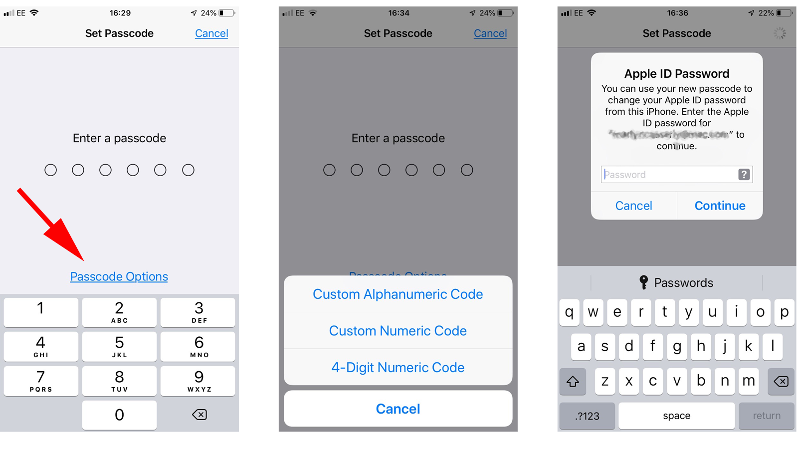 Как установить пароль на iPhone: Параметры пароля