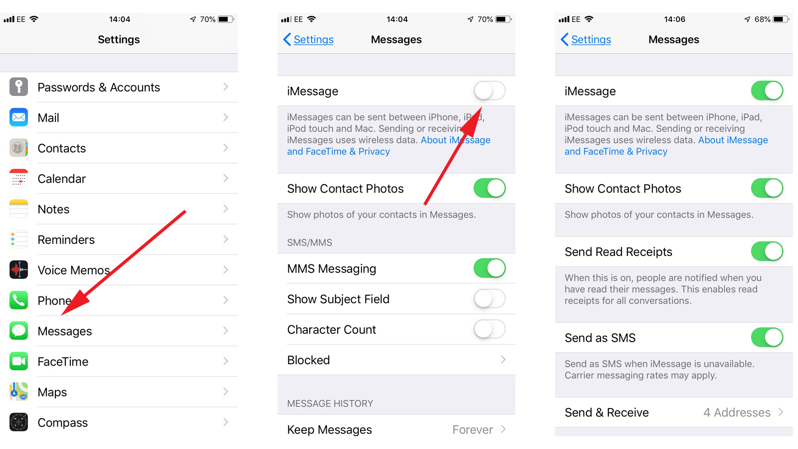 Как включить iMessage на iPhone: настройки