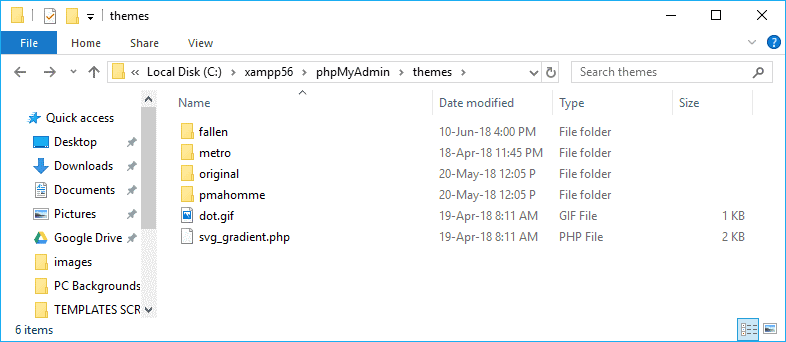 PHPMyAdmin Themes Directory