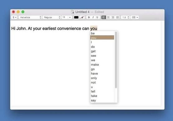 QuickType на вашем Mac