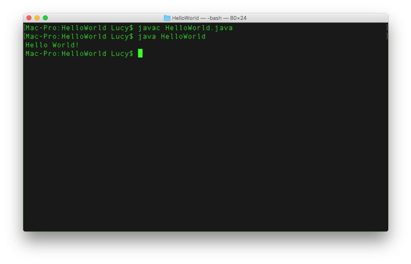 Узнайте, как кодировать в Java на Mac: HelloWorld в терминале