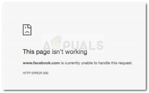 В настоящее время www.facebook.com не может обработать этот запрос. HTTP ERROR 500