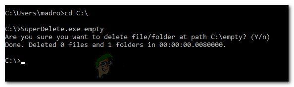 Удаление папок или файлов с длинными путями с помощью SuperDelete