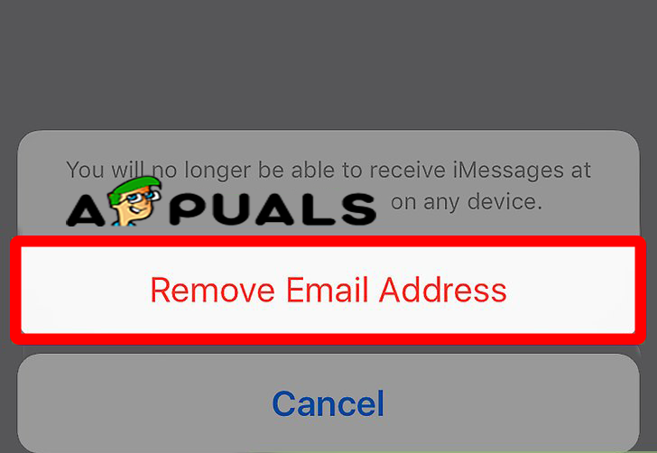 Удалить адрес электронной почты