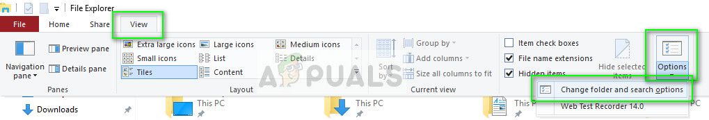 Изменить папку и параметры поиска - Проводник Windows на Windows 10