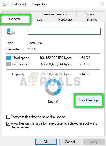 Очистка диска в Windows 10