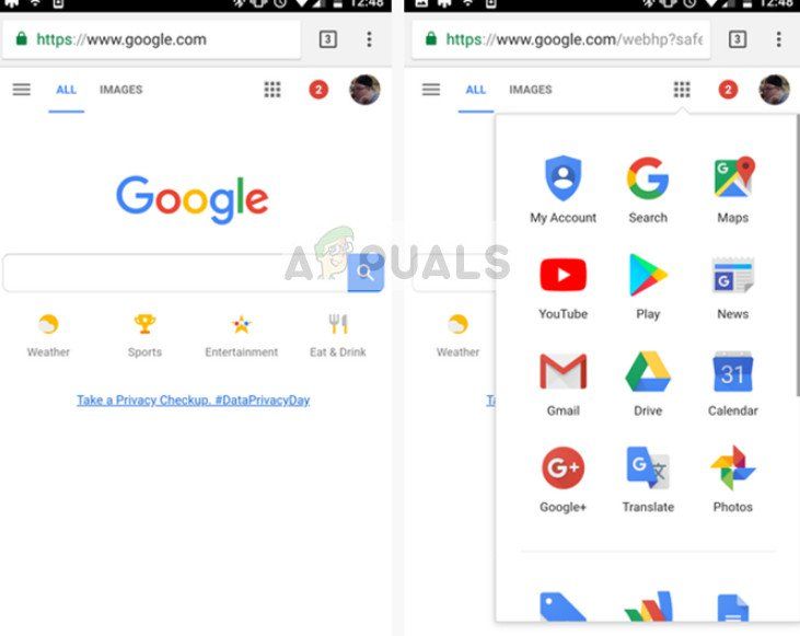 Браузер Chrome в телефоне Android