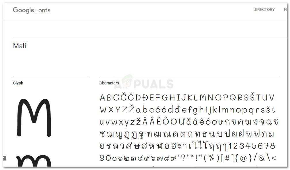 Пример Google Font