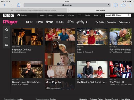 BBC iPlayer на iPad