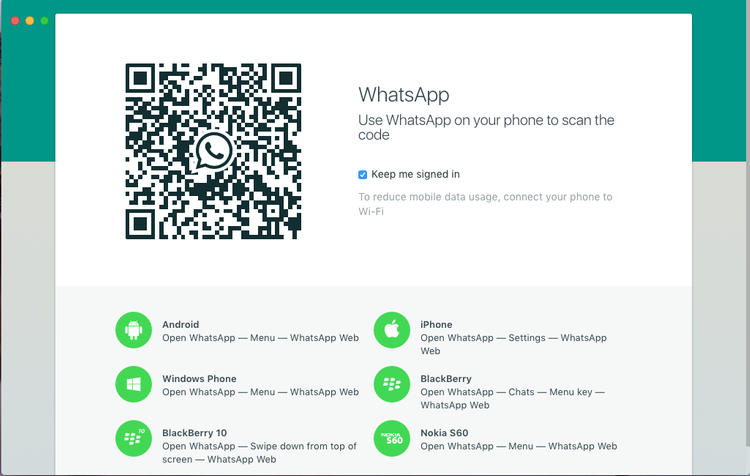 Как использовать WhatsApp на Mac - QR-код