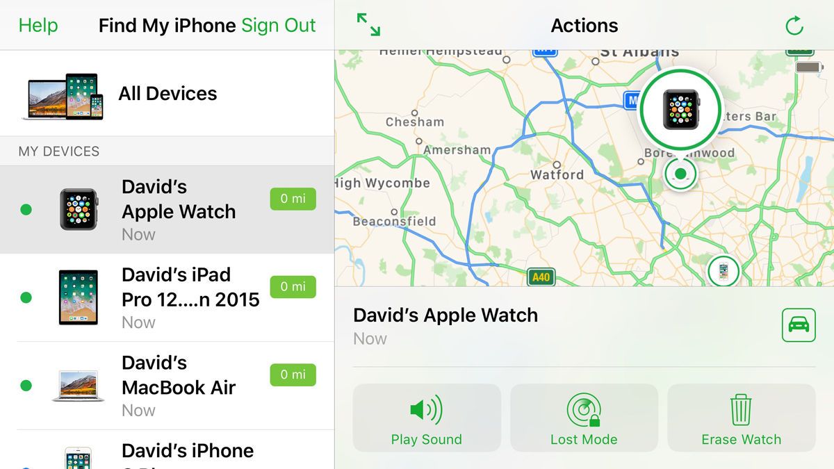Как найти потерянные Apple Watch: Find My iPhone