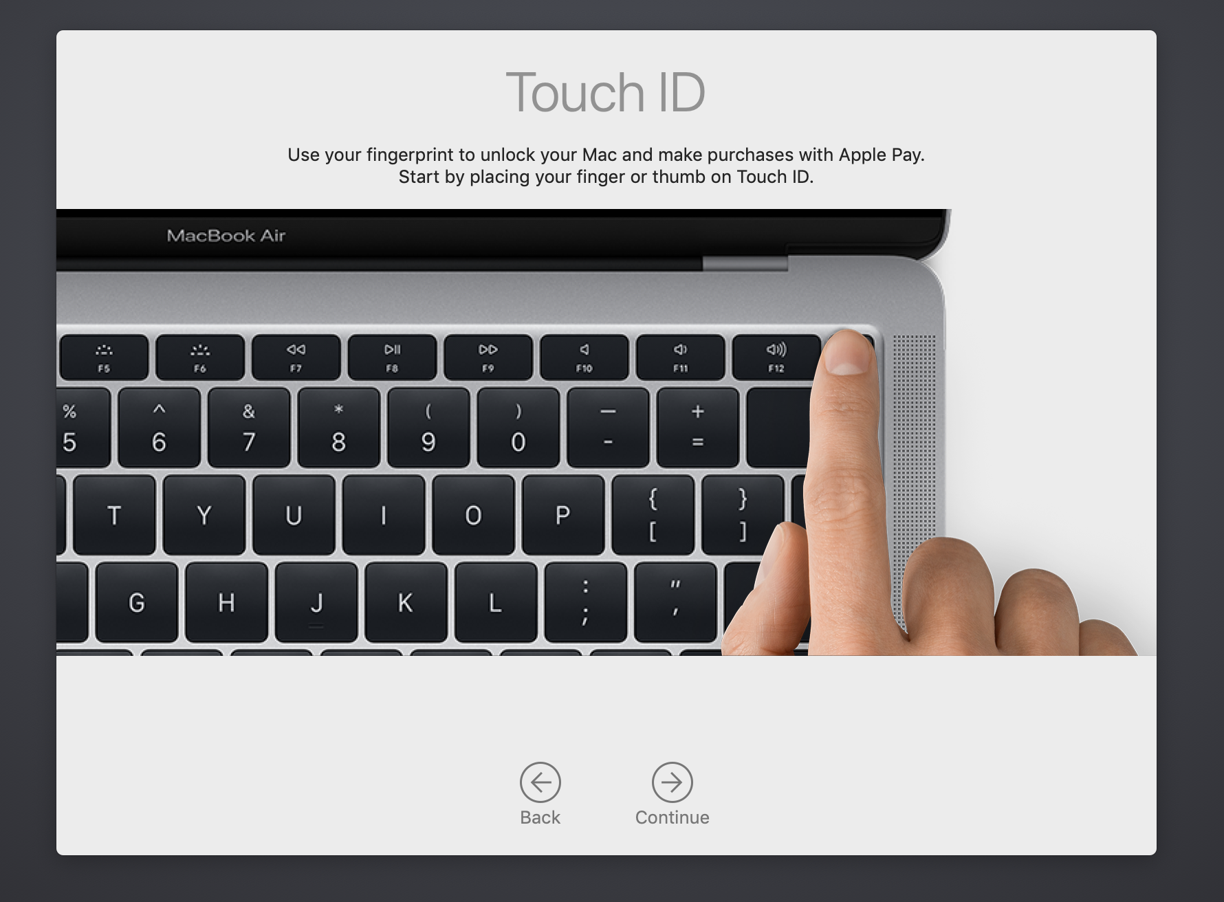 Настройка Touch ID